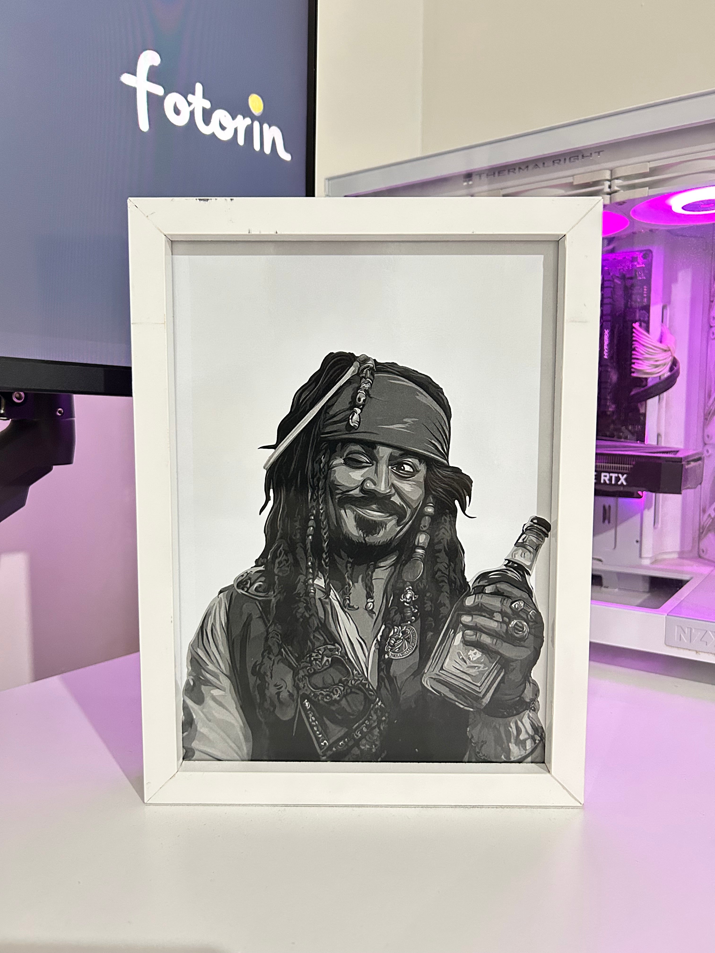 Premium LED Işıklı Tablo - Jack Sparrow