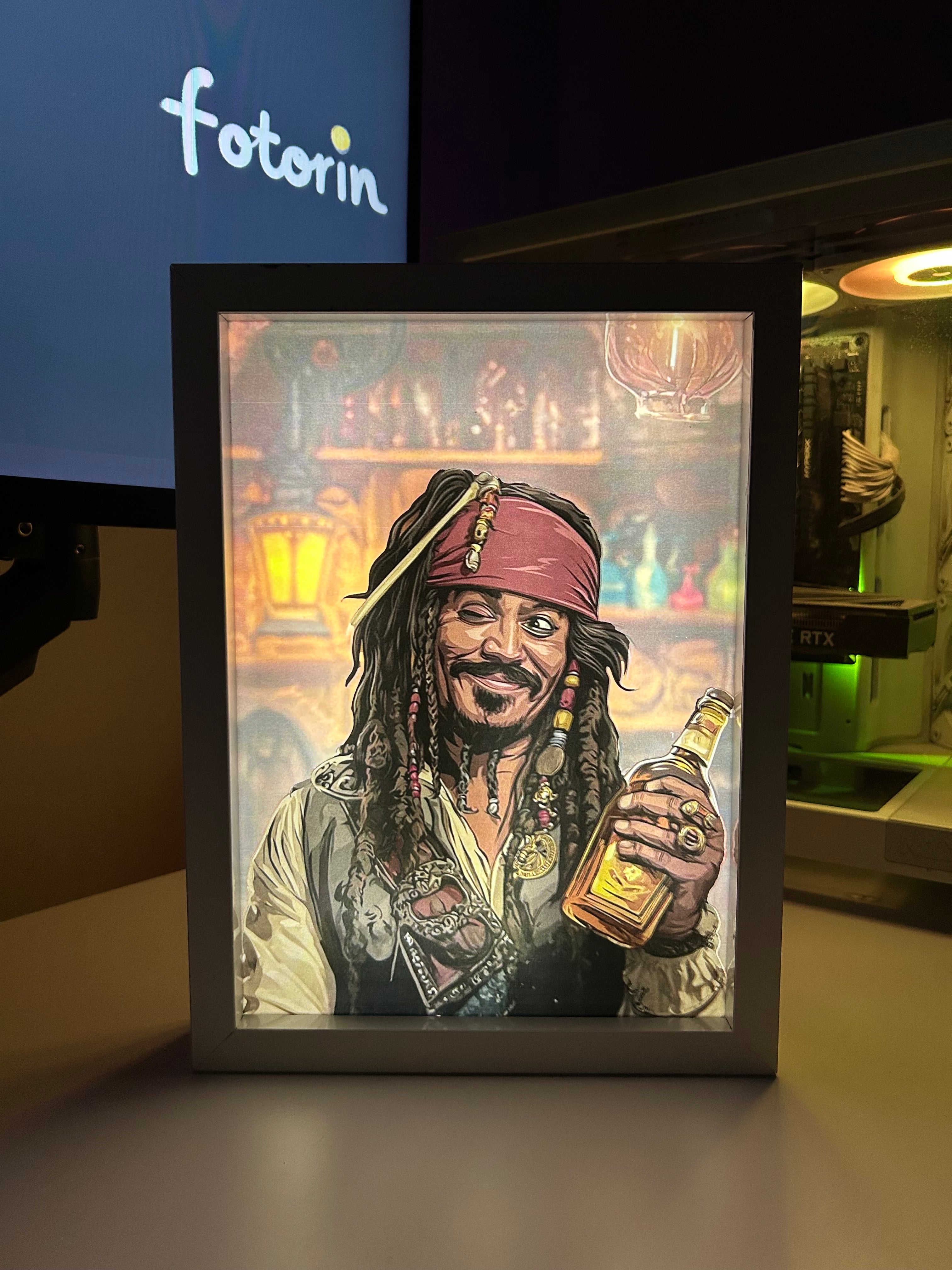 Premium LED Işıklı Tablo - Jack Sparrow