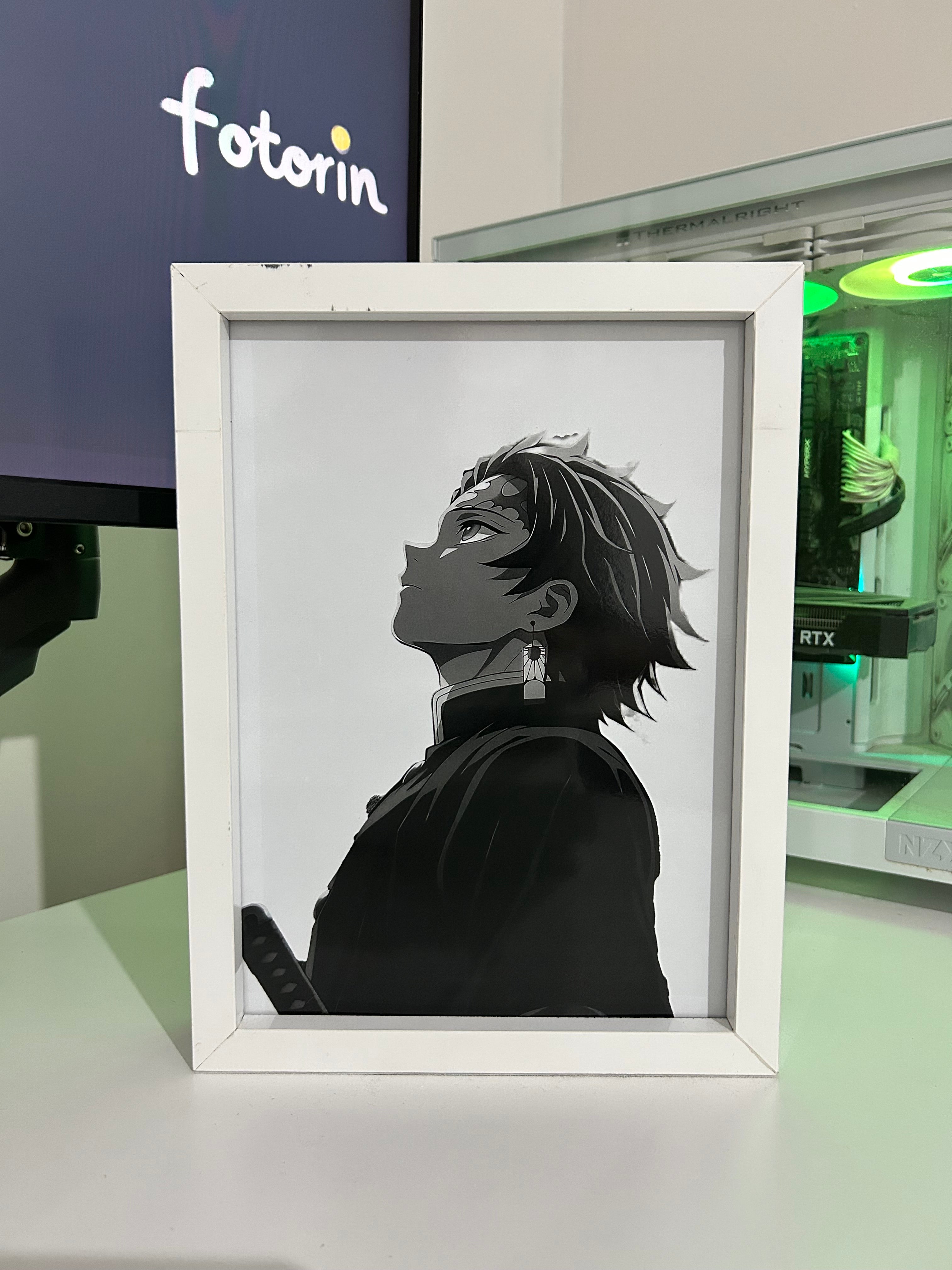 Premium LED Işıklı Tablo - Tanjiro Kamado