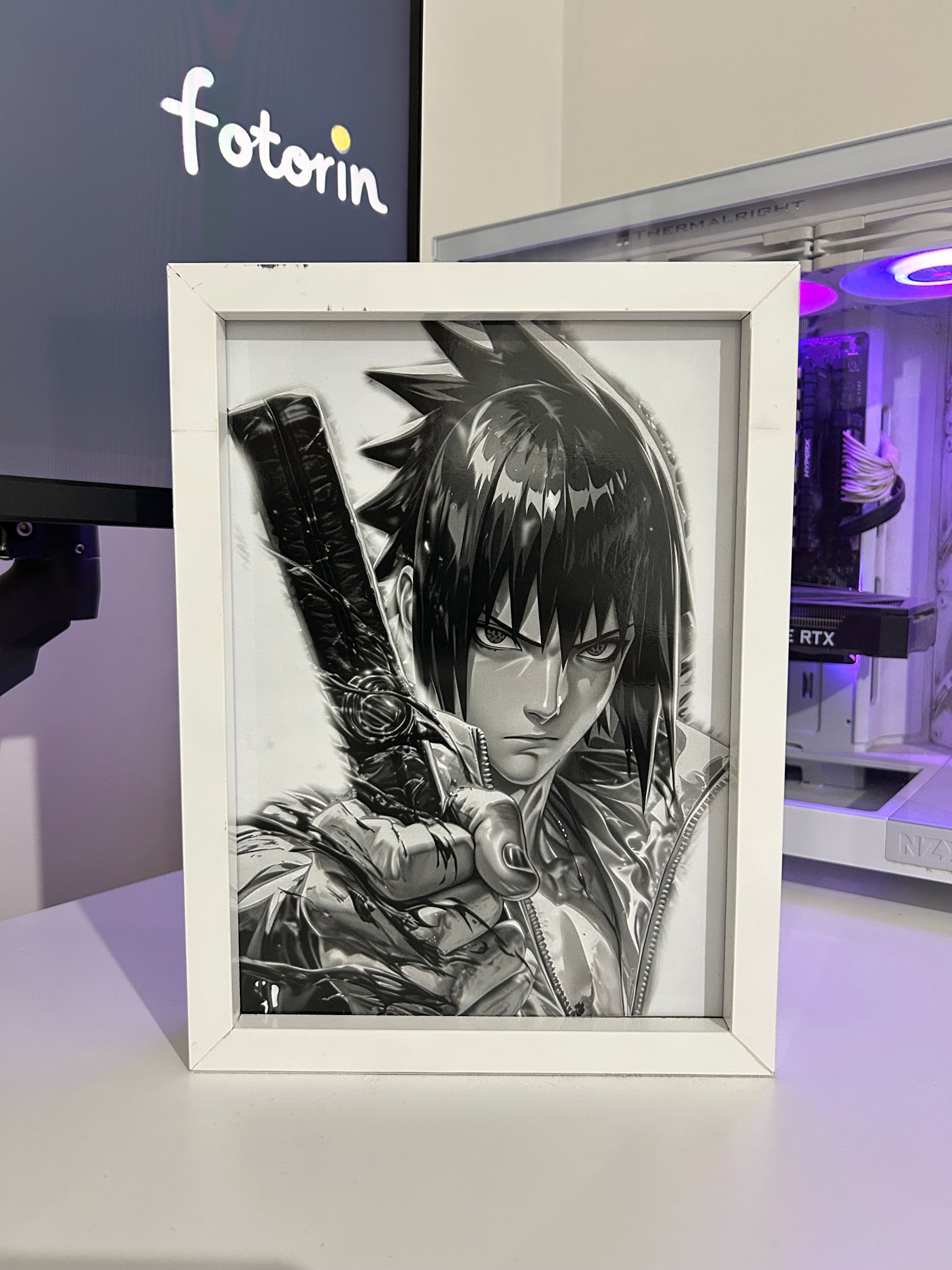 Premium LED Işıklı Tablo - Sasuke Uchiha