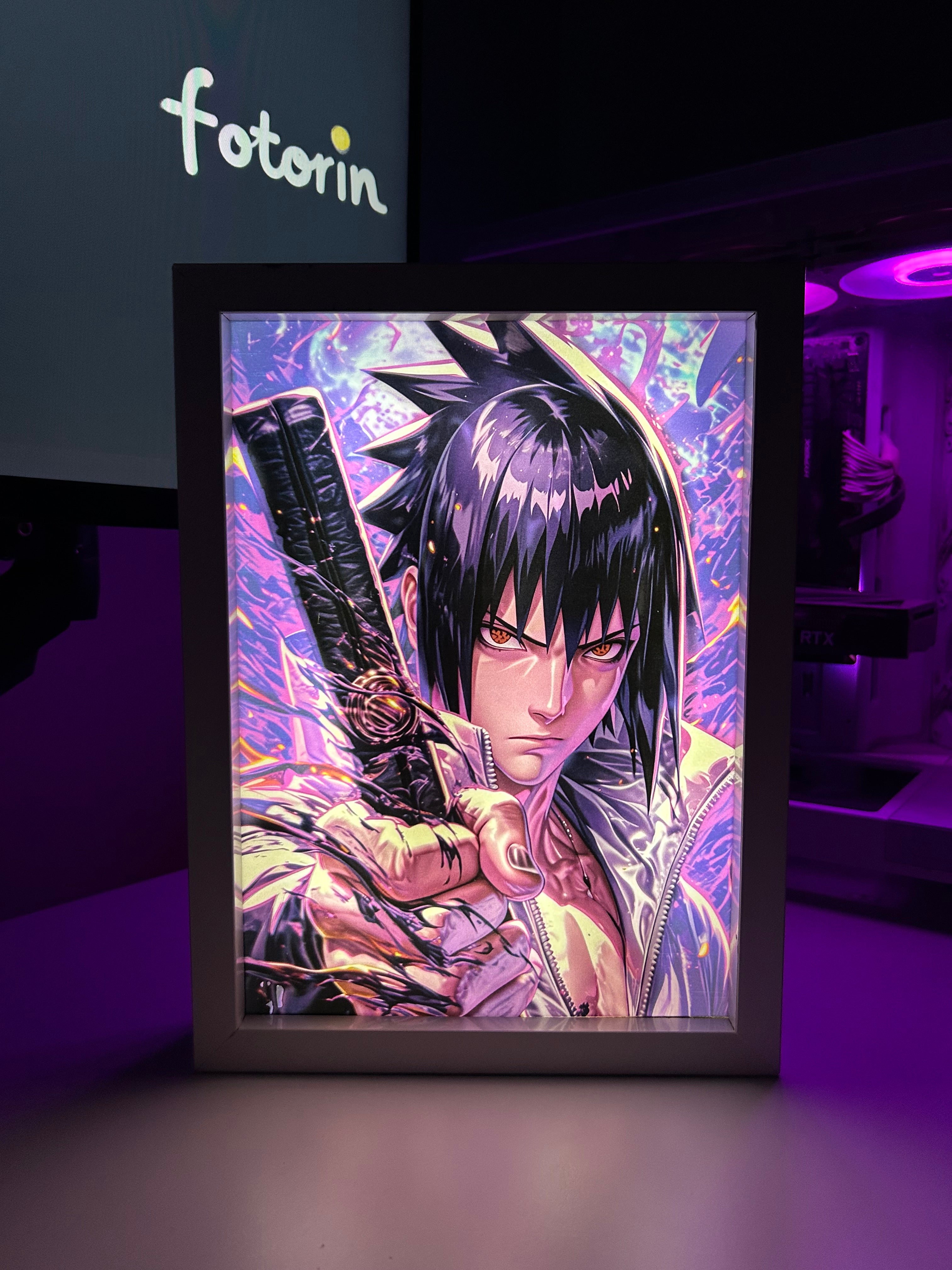 Premium LED Işıklı Tablo - Sasuke Uchiha