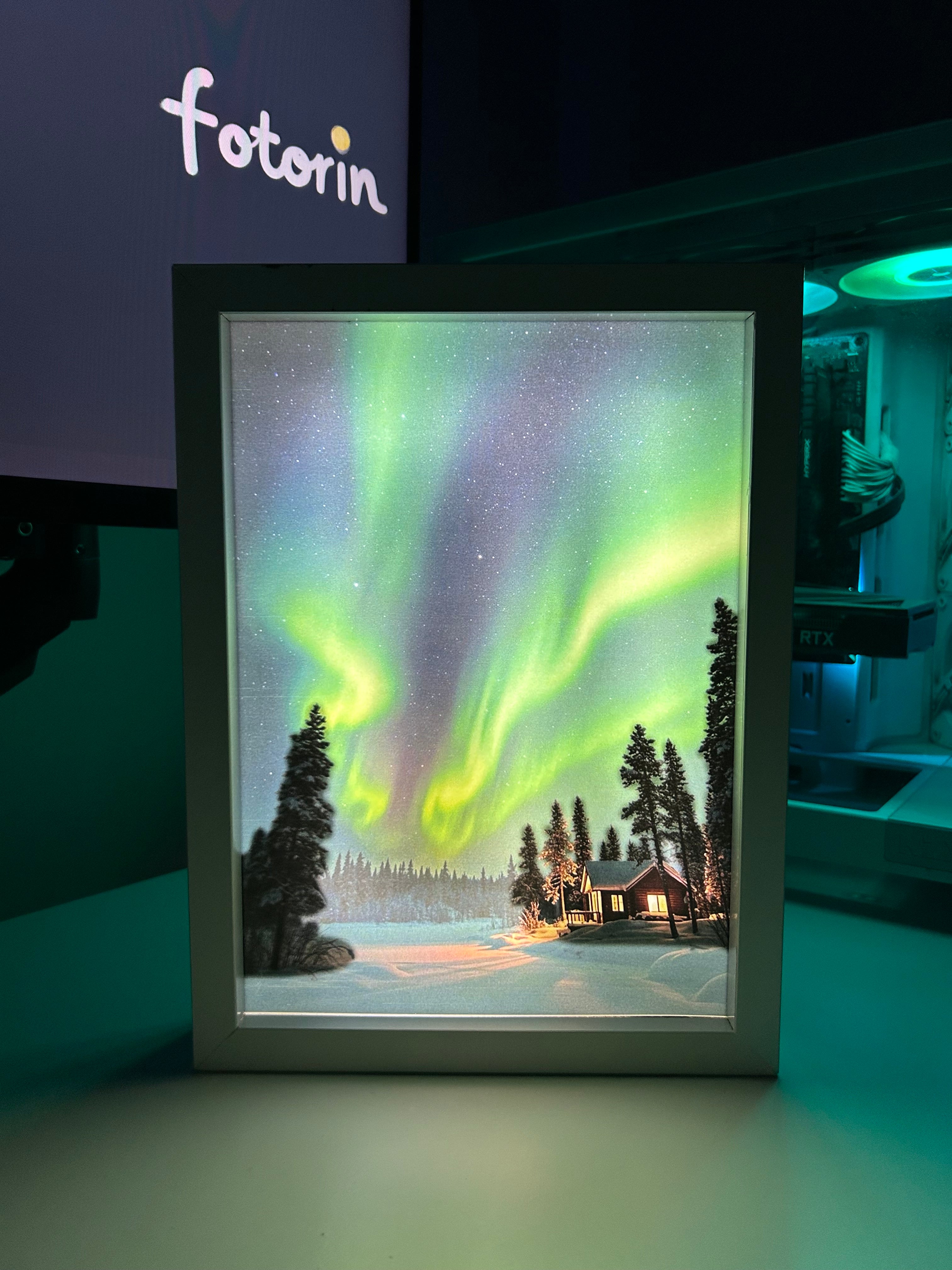 Premium LED Işıklı Tablo - Kuzey Işıkları