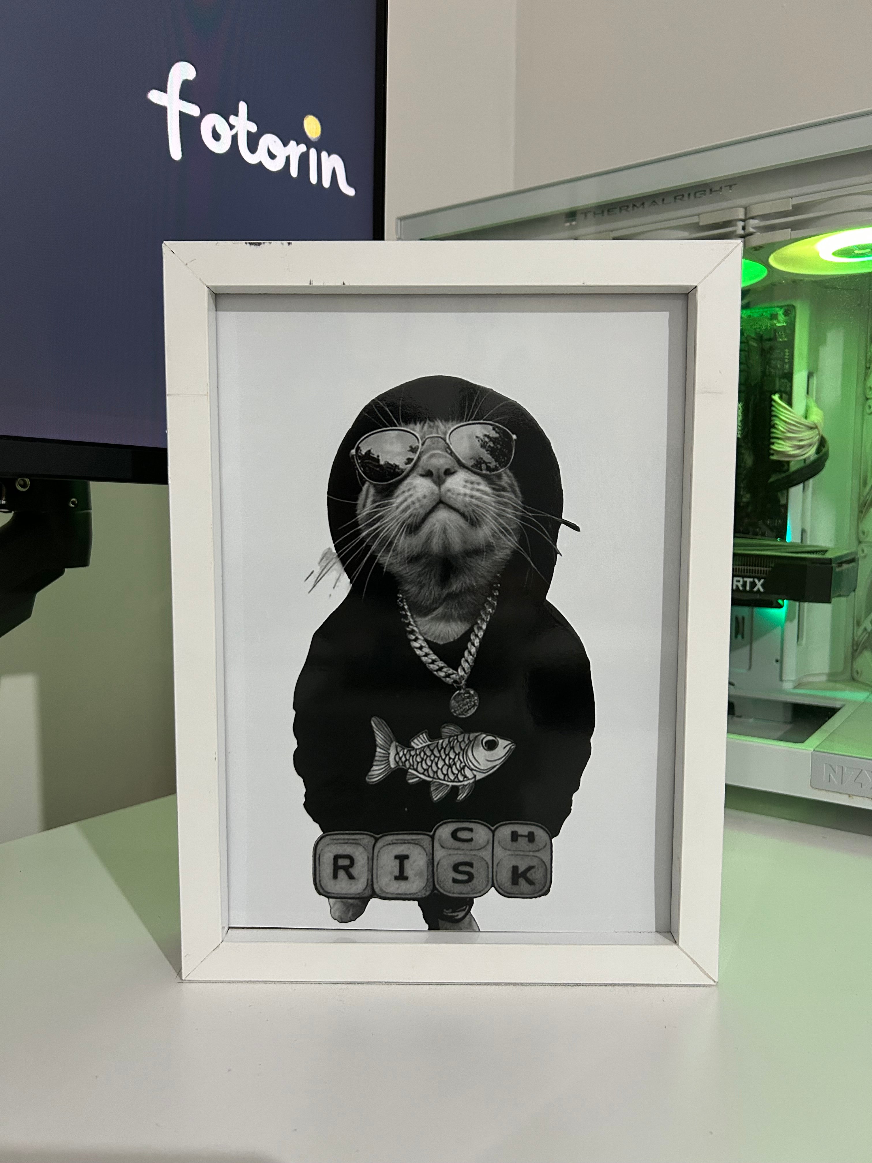 Premium LED Işıklı Tablo - Kedi