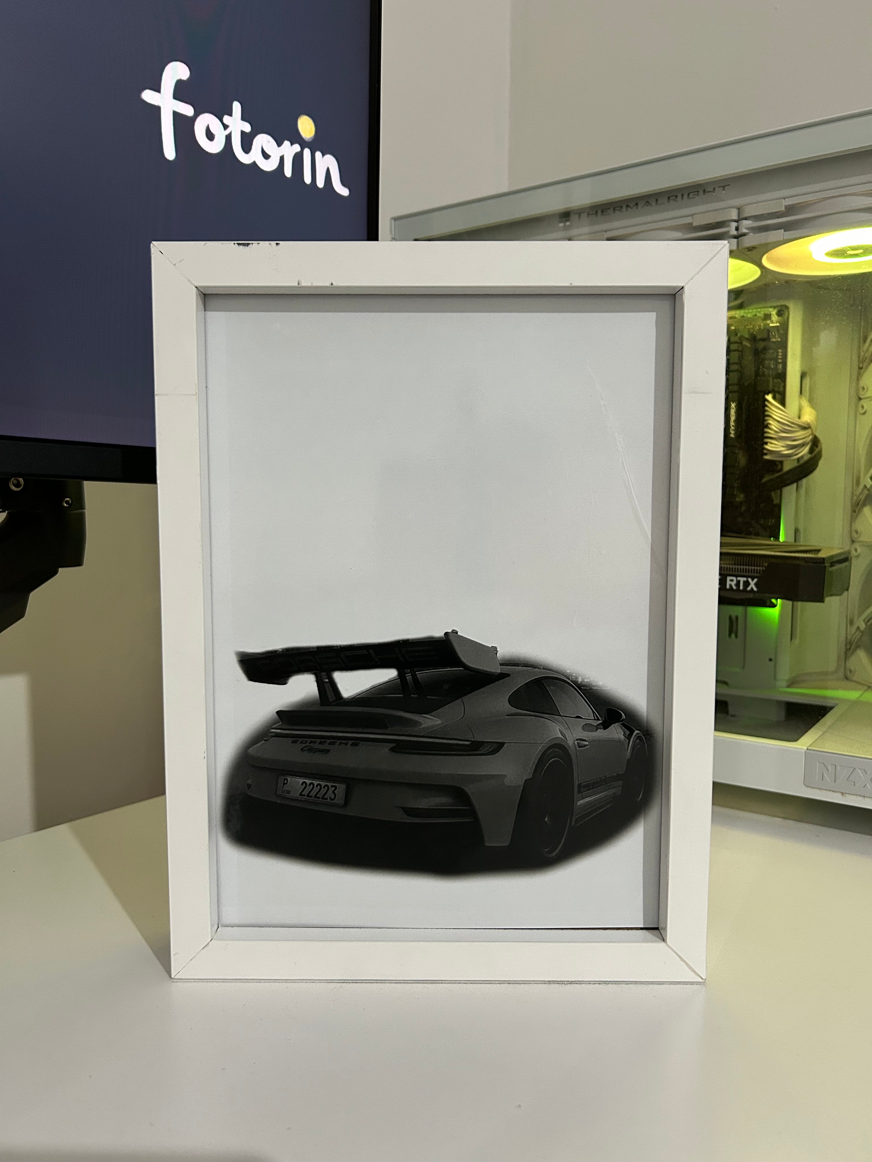 Premium LED Işıklı Tablo - Porsche