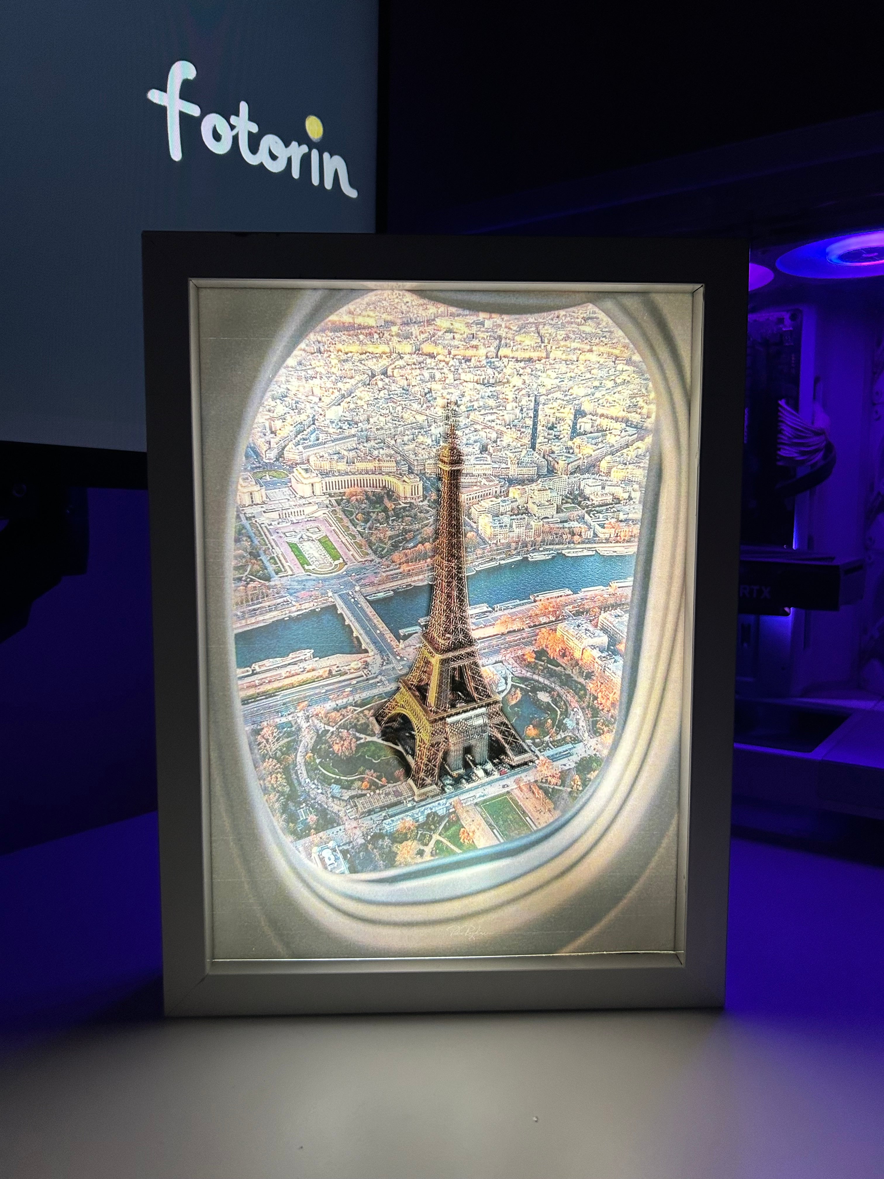 Premium LED Işıklı Tablo - Eyfel Kulesi