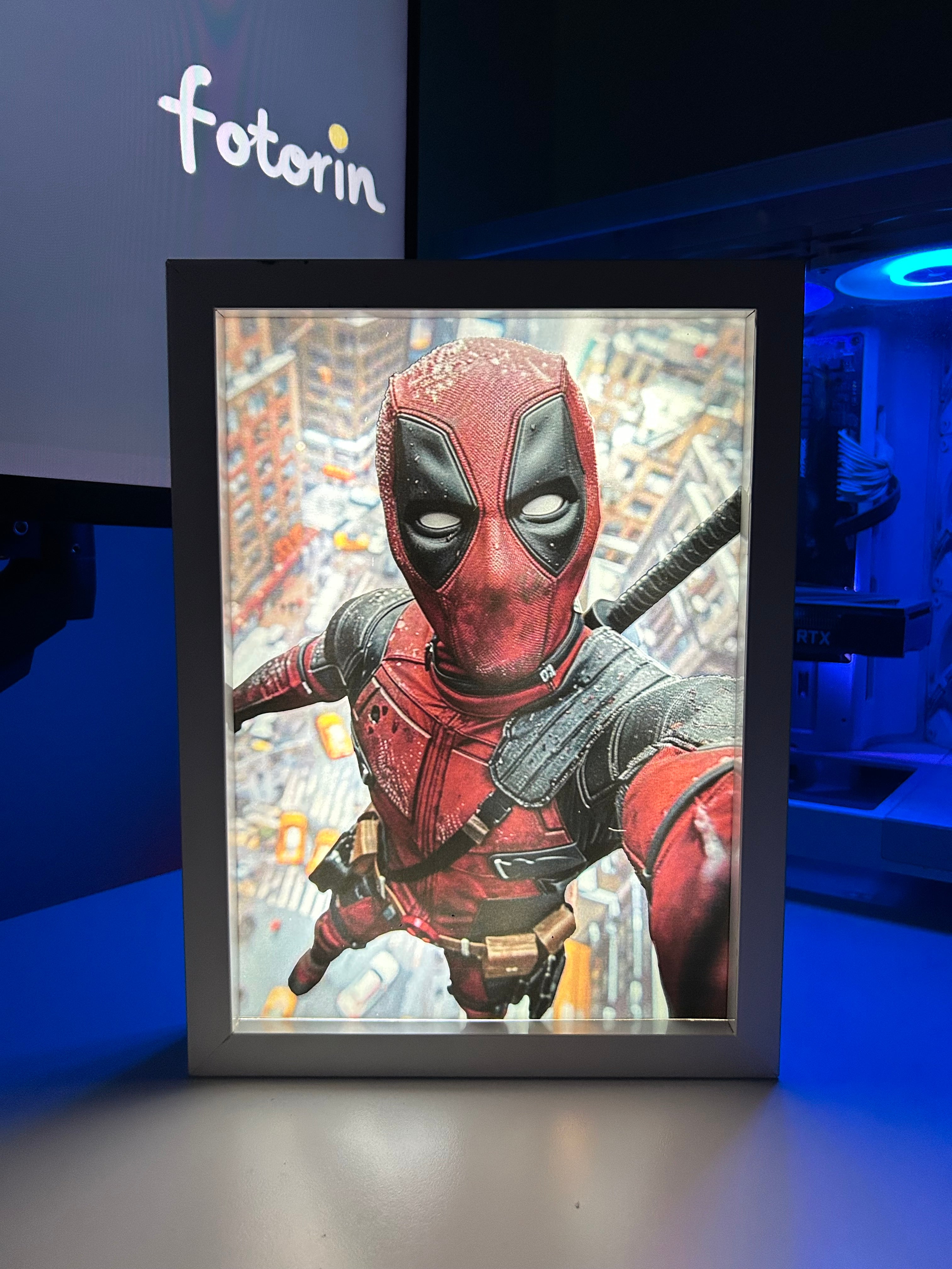 Premium LED Işıklı Tablo - Deadpool