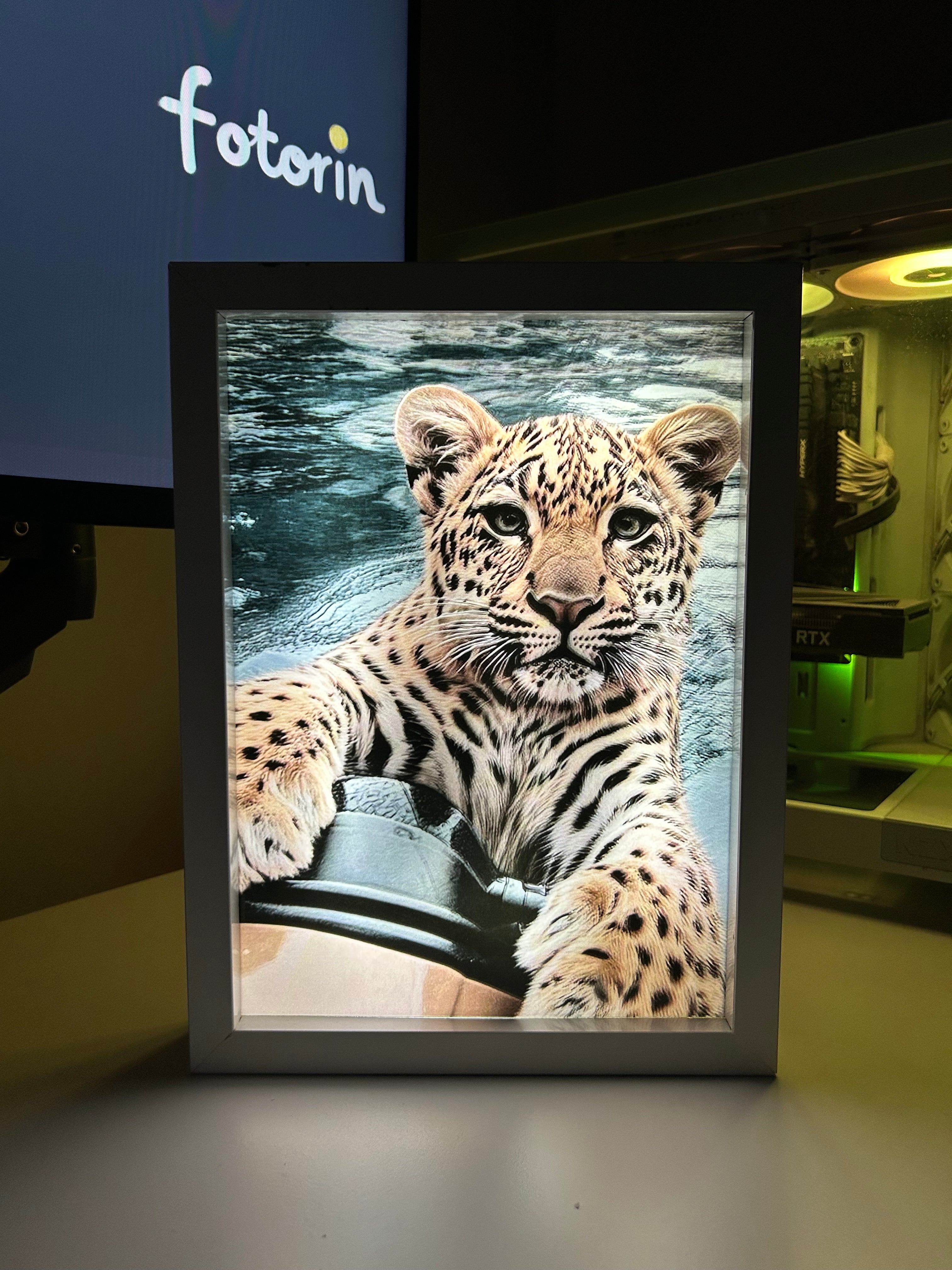 Premium LED Işıklı Tablo - Kaplan