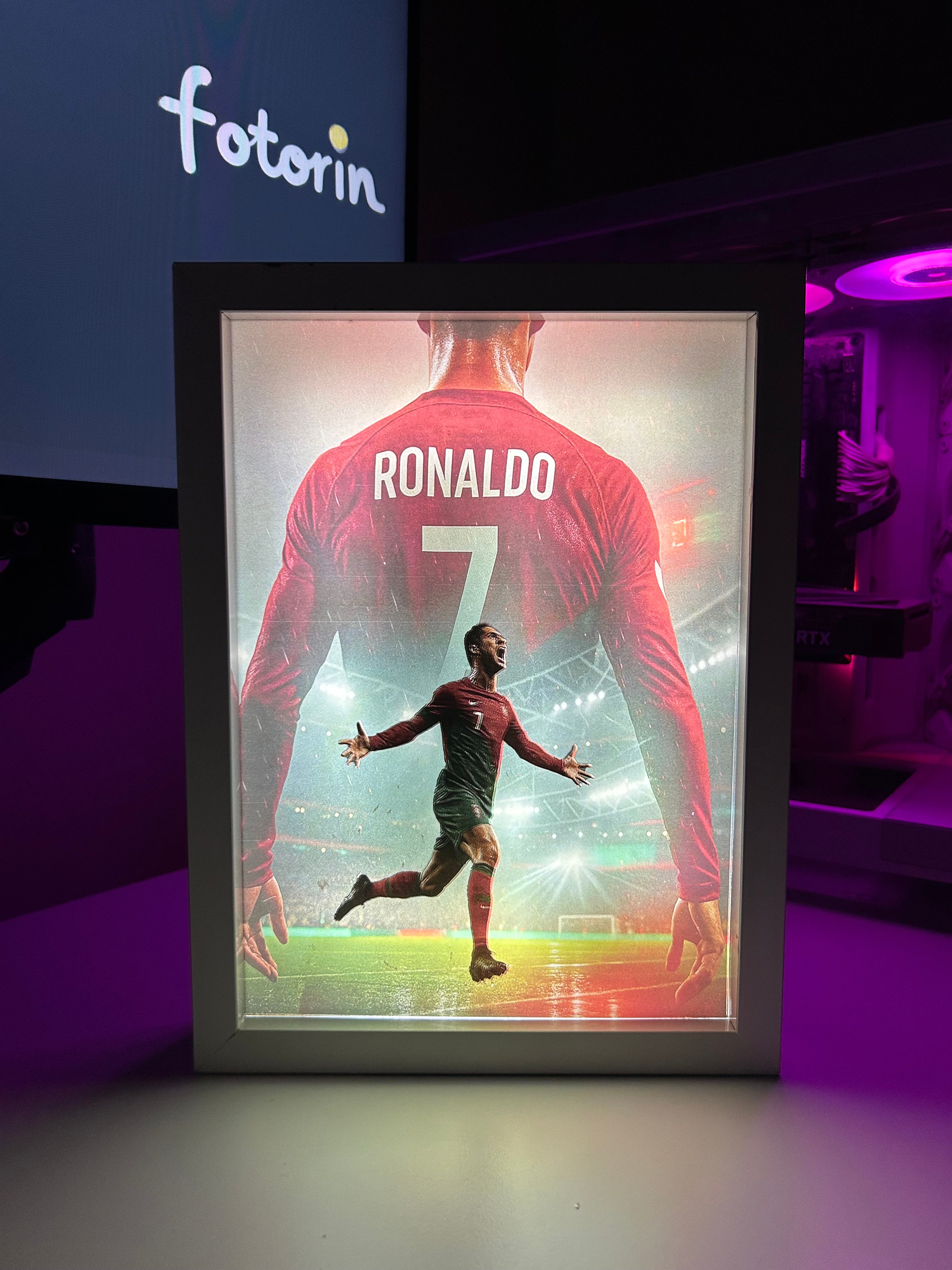 Premium LED Işıklı Tablo - Cristiano Ronaldo