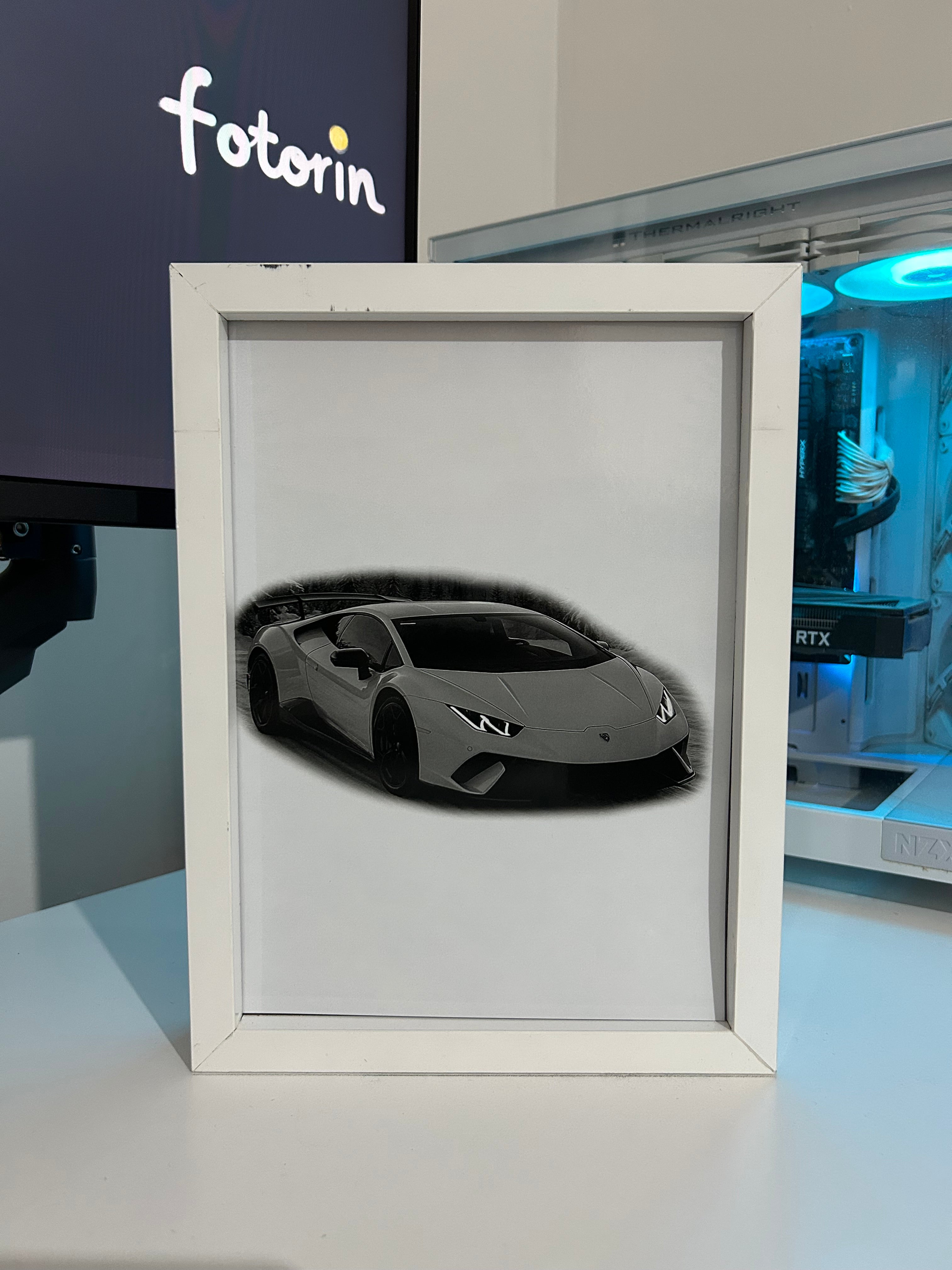 Premium LED Işıklı Tablo - Lamborghini