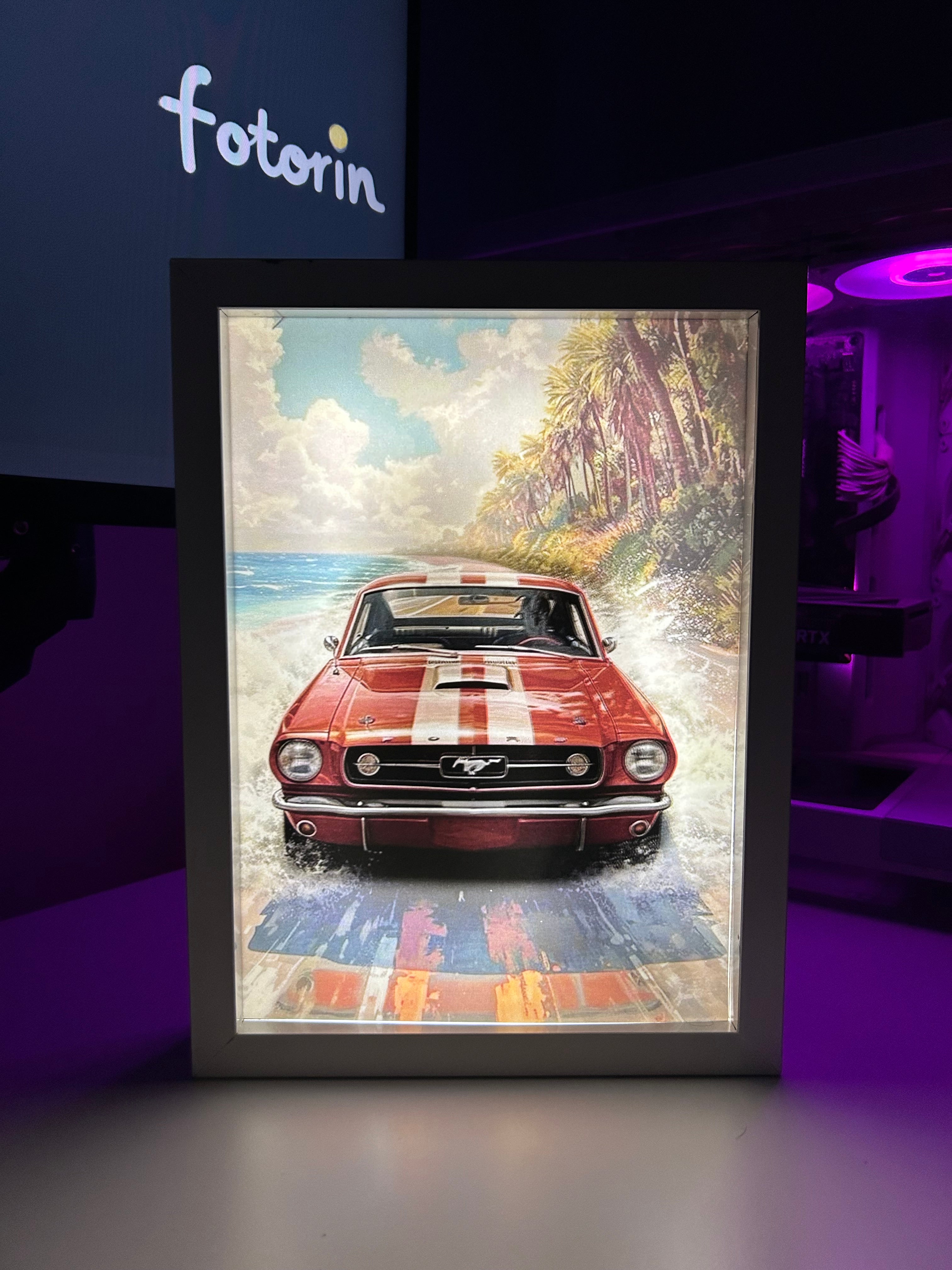 Premium LED Işıklı Tablo - Mustang